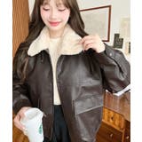 ファーティペット付きフェイクレザーブルゾン | moment+ | 詳細画像33 