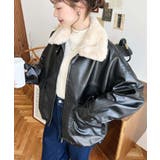 ファーティペット付きフェイクレザーブルゾン | moment+ | 詳細画像4 