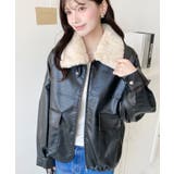 ファーティペット付きフェイクレザーブルゾン | moment+ | 詳細画像6 