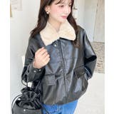 ファーティペット付きフェイクレザーブルゾン | moment+ | 詳細画像8 