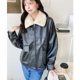 ファーティペット付きフェイクレザーブルゾン | moment+ | 詳細画像9 