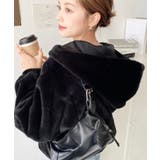 ショート丈ジップパーカーフェイクファーブルゾン | moment+ | 詳細画像23 