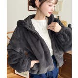 ショート丈ジップパーカーフェイクファーブルゾン | moment+ | 詳細画像25 