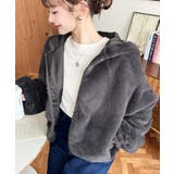 ショート丈ジップパーカーフェイクファーブルゾン | moment+ | 詳細画像26 