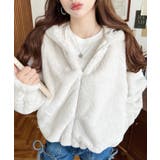 アイボリー | ショート丈ジップパーカーフェイクファーブルゾン | moment+