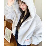 グレー | ショート丈ジップパーカーフェイクファーブルゾン | moment+