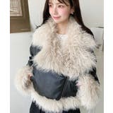 フェイクレザー×シープファームートン風ライダースジャケットブルゾン | moment+ | 詳細画像10 