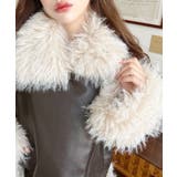 フェイクレザー×シープファームートン風ライダースジャケットブルゾン | moment+ | 詳細画像13 