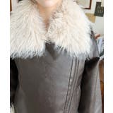 フェイクレザー×シープファームートン風ライダースジャケットブルゾン | moment+ | 詳細画像25 