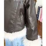 フェイクレザー×シープファームートン風ライダースジャケットブルゾン | moment+ | 詳細画像26 