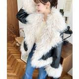 フェイクレザー×シープファームートン風ライダースジャケットブルゾン | moment+ | 詳細画像3 