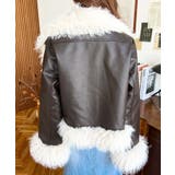 フェイクレザー×シープファームートン風ライダースジャケットブルゾン | moment+ | 詳細画像28 