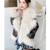 フェイクレザー×シープファームートン風ライダースジャケットブルゾン | moment+ | 詳細画像33 