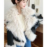 ブラック | フェイクレザー×シープファームートン風ライダースジャケットブルゾン | moment+