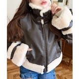 フェイクレザー×フェイクファームートン風裏地キルトフライトジャケット | moment+ | 詳細画像11 