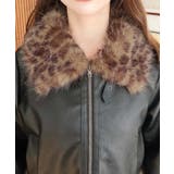 フェイクレザー×フェイクファームートン風裏地キルトフライトジャケット | moment+ | 詳細画像35 