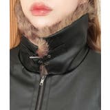 フェイクレザー×フェイクファームートン風裏地キルトフライトジャケット | moment+ | 詳細画像36 