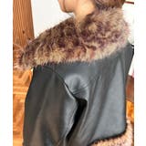 フェイクレザー×フェイクファームートン風裏地キルトフライトジャケット | moment+ | 詳細画像37 