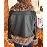 フェイクレザー×フェイクファームートン風裏地キルトフライトジャケット | moment+ | 詳細画像38 