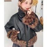 フェイクレザー×フェイクファームートン風裏地キルトフライトジャケット | moment+ | 詳細画像39 