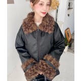 フェイクレザー×フェイクファームートン風裏地キルトフライトジャケット | moment+ | 詳細画像41 