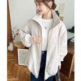 アイボリー | 裏地キルティングスタンドリブカラーコクーンブルゾン | moment+