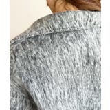 スタンドカラージップアップメランジシャギーコート | moment+ | 詳細画像18 