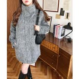 スタンドカラージップアップメランジシャギーコート | moment+ | 詳細画像7 