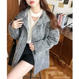 スタンドカラージップアップメランジシャギーコート | moment+ | 詳細画像9 