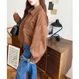 2WAYカラーフェイクスエードショートブルゾン | moment+ | 詳細画像19 