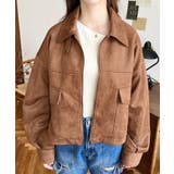 2WAYカラーフェイクスエードショートブルゾン | moment+ | 詳細画像21 