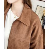 2WAYカラーフェイクスエードショートブルゾン | moment+ | 詳細画像22 