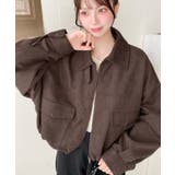 ブラウン | 2WAYカラーフェイクスエードショートブルゾン | moment+