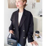 マットゴールド釦ダブルテーラードジャケット | moment+ | 詳細画像10 