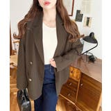 マットゴールド釦ダブルテーラードジャケット | moment+ | 詳細画像17 