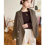 マットゴールド釦ダブルテーラードジャケット | moment+ | 詳細画像27 