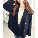 マットゴールド釦ダブルテーラードジャケット | moment+ | 詳細画像35 