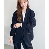 マットゴールド釦ダブルテーラードジャケット | moment+ | 詳細画像38 