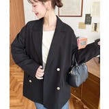 マットゴールド釦ダブルテーラードジャケット | moment+ | 詳細画像4 