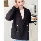 マットゴールド釦ダブルテーラードジャケット | moment+ | 詳細画像6 