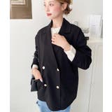 マットゴールド釦ダブルテーラードジャケット | moment+ | 詳細画像8 