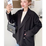 マットゴールド釦ダブルテーラードジャケット | moment+ | 詳細画像9 