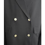 マットゴールド釦配色フリルピンストライプWテーラージャケット | moment+ | 詳細画像31 