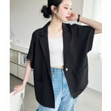 半袖テーラージャケット マットゴールド釦 | moment+ | 詳細画像14