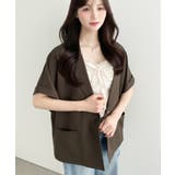 半袖テーラージャケット マットゴールド釦 | moment+ | 詳細画像23