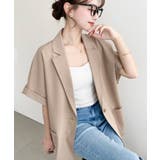 半袖テーラージャケット マットゴールド釦 | moment+ | 詳細画像33