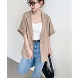 半袖テーラージャケット マットゴールド釦 | moment+ | 詳細画像34