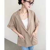 半袖テーラージャケット マットゴールド釦 | moment+ | 詳細画像35