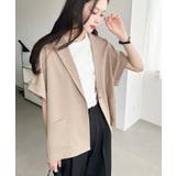 半袖テーラージャケット マットゴールド釦 | moment+ | 詳細画像36