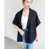 半袖テーラージャケット マットゴールド釦 | moment+ | 詳細画像46